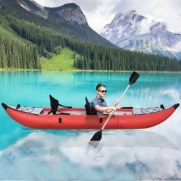 Inflatable Kayak Set with Paddle & Air Pump, Portable Recreational Touring Kayak Foldable Fishing Touring Kayaks, Deluxe Extended Version Tandem 2 Per