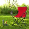 Smallsized Camping Folding Chair Heavy Duty Steel Frame Collapsible Padded Arm Chair with Cup Holder Quad Lumbar Back Chair Portable for Outdoor/Indoo