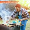 14 inch Portable Grill Charcoa Barbecue Grill, Small D, Portable Grill,Detachable Grill , Mini Tabletop Camping Grill BBQ, Black
