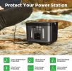 DBPOWER Portable Power Station, 110V Backup Lithium Battery Pure Sine Wave AC Outlet Solar Generator Supply (Solar Panel Not Included) for Emergency O