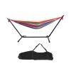 Free sipping Hammock Set Steel Stand Outdoor Camping Hanging Swing Bed Stripe YJ