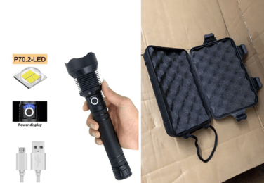 USB Rechargeable Outdoor High-Power Flashlight (Option: )