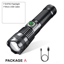 P50 Strong Light Zoom Flashlight Battery Display Usb Rechargeable Outdoor Lighting Strong Light Flashlight (Option: )