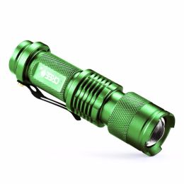 5 Colors Mini LED Flashlight CREE Q5 2000lm Waterproof LED Laterna 1 Modes Zoomable PortableTorch penlight AA 14500 (Color: )