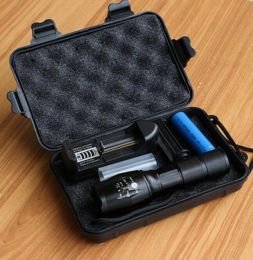 led Zoom Flashlight Torch Tactical 5000 Lumens Led High Power Flashlights AAA or 18650 battery kit (Option: )