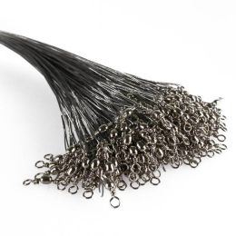 Winding Wire Wire Lure Front Wire Biting Line 12/15/21/26/28cm With Swivel Pin Rock Fishing (Color: Black, size: 26cm)