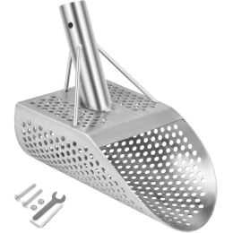 Stainless Steel Metal Detecting Beach Scoop Scoops For Metal Detecting and Treasure Hunting (Size of Sand Hole: 9X6, With Handle or Not: Without Handle)