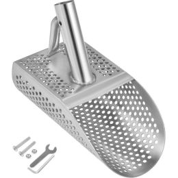 Stainless Steel Metal Detecting Beach Scoop Scoops For Metal Detecting and Treasure Hunting (Size of Sand Hole: 6X5, With Handle or Not: Without Handle)