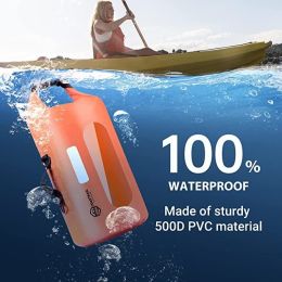 Outdoor Floating Waterproof Dry Bag with Clear Window 10L/20L Roll Top Lightweight Dry Bag for Camping;  Swimming;  Kayaking;  Boating;  Rafting;  Hik (Capacity: 20L)