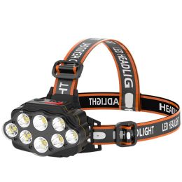 8LED Strong Light Rechargeable Night Fishing Headlight (Option: )