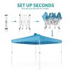 JOINATRE 10 x 10 FT Pop Up Canopy, Easy Set Up Outdoor Canopy Tent, Instant Folding Ez Up Canopy Commercial Gazebo Shelter, Air Vents, UV Protection w