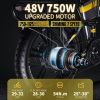 Auloor 20H1F 750W Foldable Electric Bike for Adults with 20'x4'Fat Tire; E Bikes MTB with LG 48V 12.8Ah Battery Shimano 7-Speed Ebike