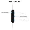 Bluetooth headset, best wireless sports headset with microphone, waterproof high-definition stereo anti-sweat in-ear earplugs, 8-hour battery noise re