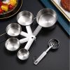 Manufacturer's off the shelf stainless steel measuring cup; measuring spoon set; cross-border baking tool with scale; 5 pieces; measuring spoon; coffe
