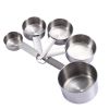 Manufacturer's off the shelf stainless steel measuring cup; measuring spoon set; cross-border baking tool with scale; 5 pieces; measuring spoon; coffe