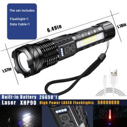White Laser Waterproof Strong Light Flashlight (Option: )